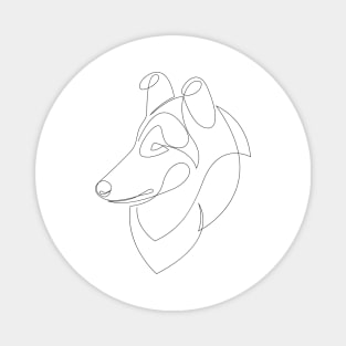 Rough Collie - one line dog Magnet